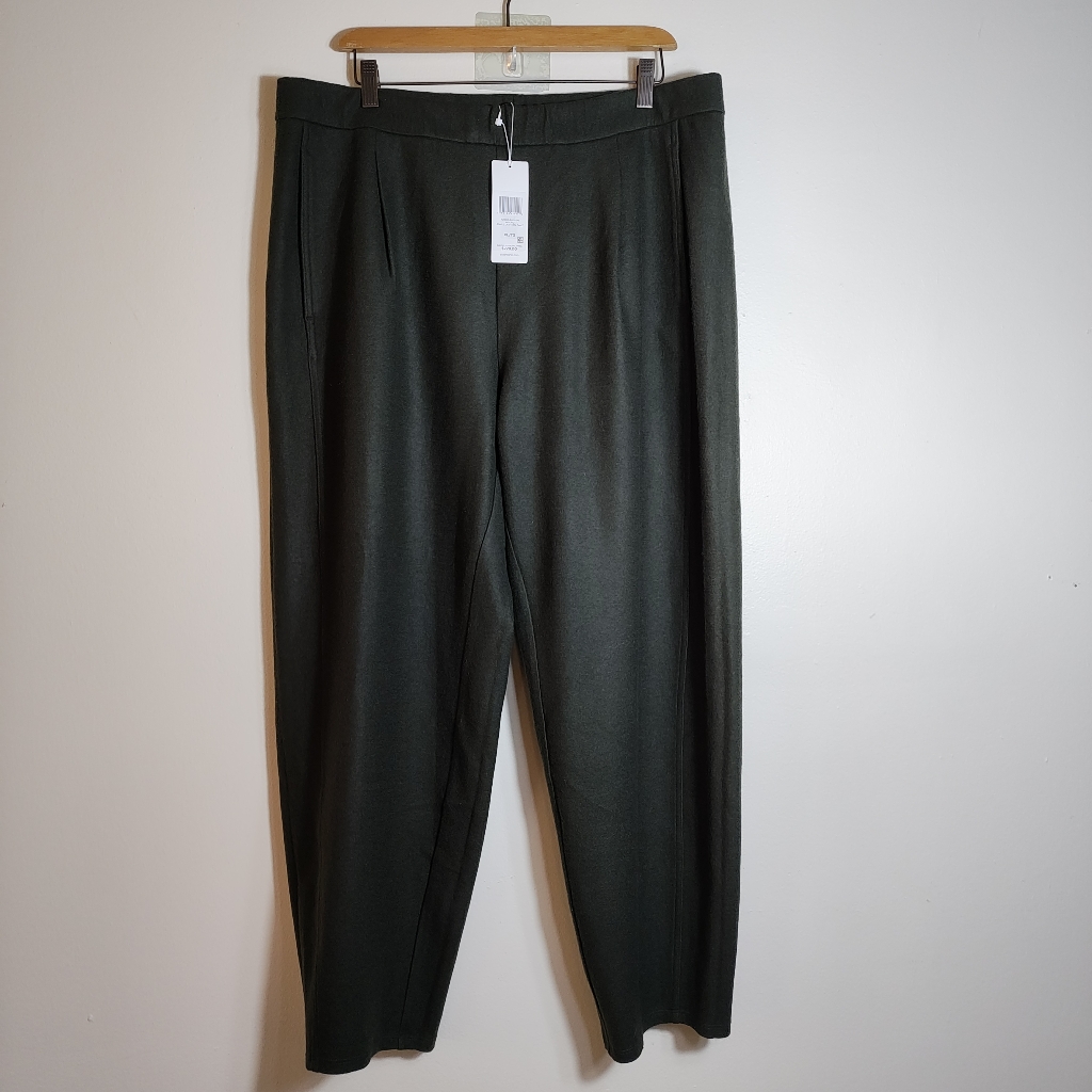 Eileen Fisher Women's Charcoal Stretch Ponte Straight Leg Pants Size Large